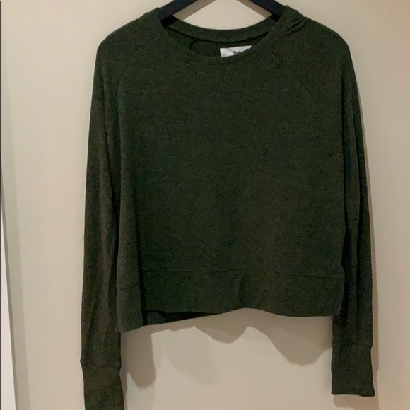 Army green soft TNA crop top